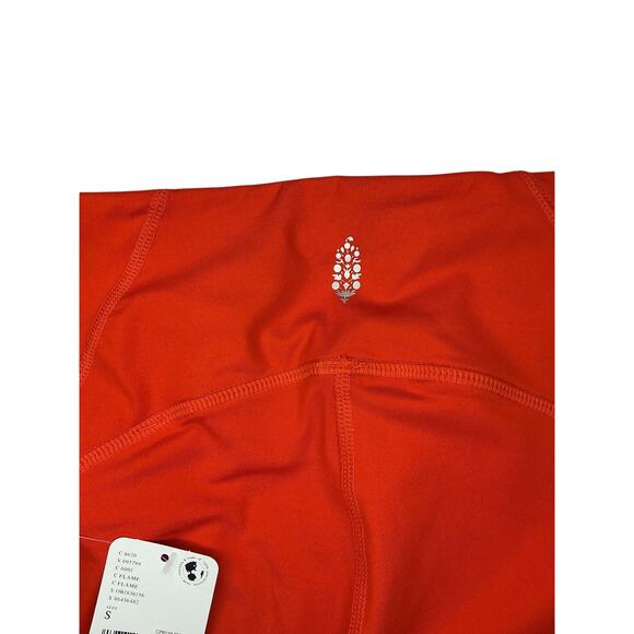 Free People Movement orange High-Rise 7/8 Leggings Sock Cuffs Size S NewWTags - Picture 5 of 10